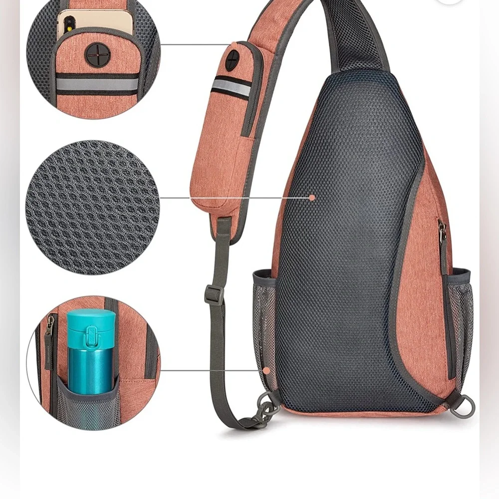 NWT Sling Bag RFID Blocking Sling Backpack Crossbody Chest Bag Daypack - Picture 6 of 10